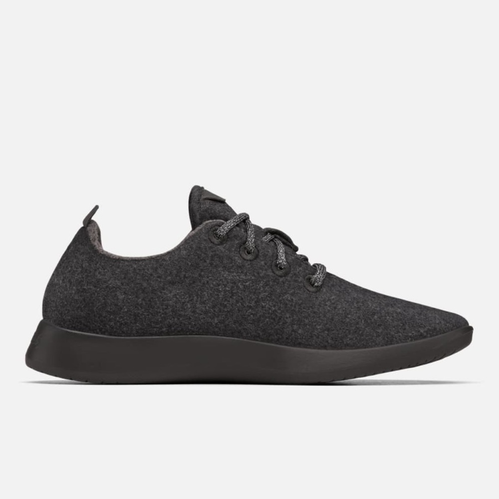 Allbirds all black with gray laces wool runners - Picture 7 of 8